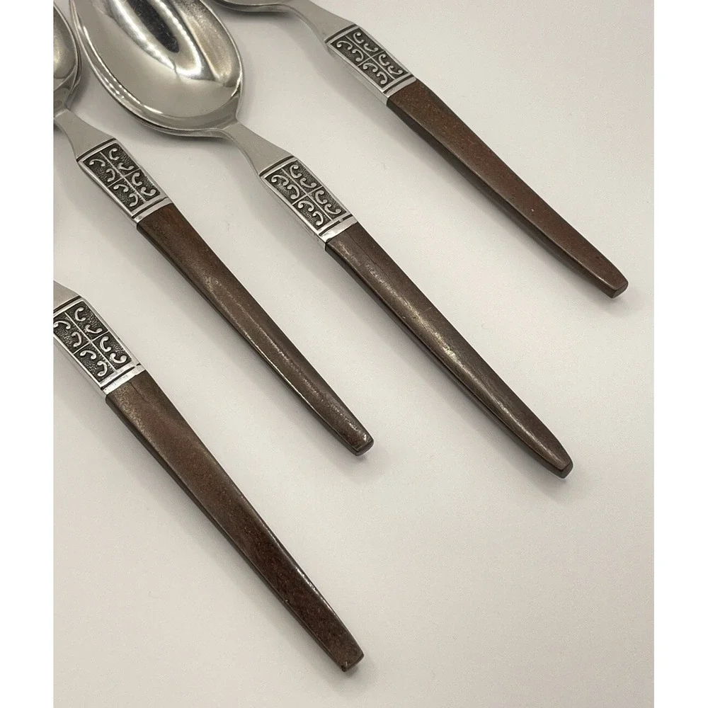 Set Of 4 Ekco Eterna‎ LA JOYA Stainless Steel Japan Flatware Dessert Spoons